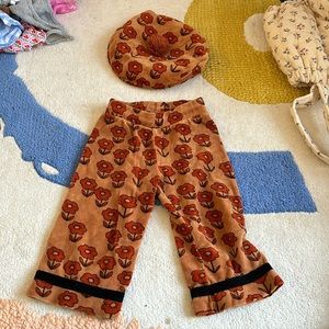 Mini Rodini pant and hat set size 2-3 years